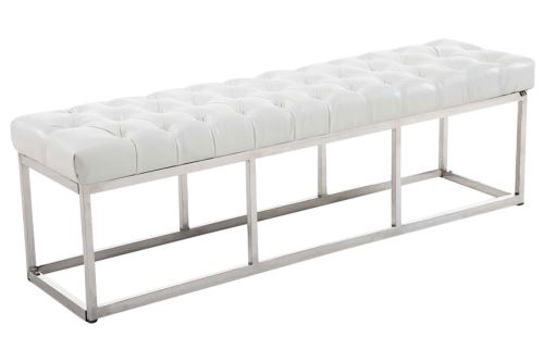 Banc Amun E similicuir , Blanc /150 cm