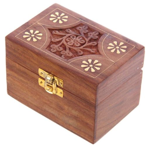 Boîte pour 6 flacons d'huiles Essentielles en Bois Sheesham