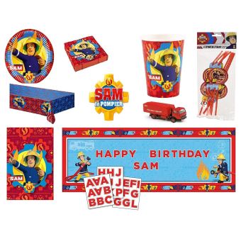Mega Kit Sam Le Pompier 8 Enfants Complet Anniversaire 8 Assiettes 8 Gobelets Serviettes 1 Nappe 8 Pailles Banniere 8 Sacs Bonbons Fete Nouveaute 19 Cadeau 1 Camion De Pompiers Article De Fete Achat Prix Fnac