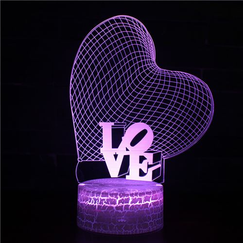 Stack Lampe 3D Tactile Veilleuses Enfant 7 Couleurs Avec Telecommande - L'amour #571