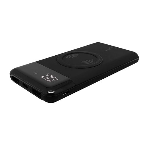 Batterie de Secours 10000mAh Charge Induction et 2 Ports USB Akashi Noir
