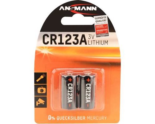 'ANSMANN 1510-0023 Pile au Lithium CR123 A/cr17335 Noir