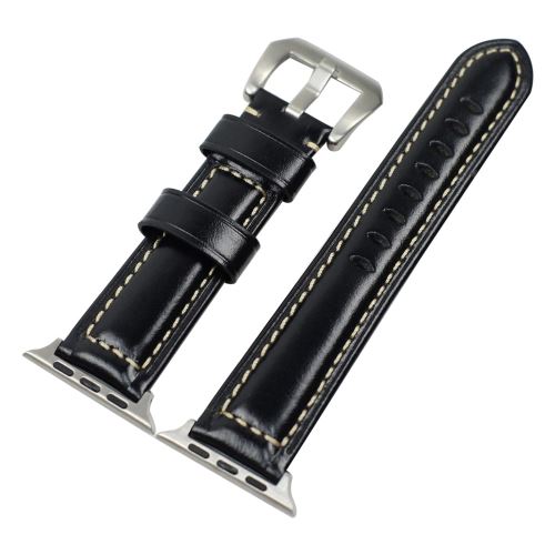 Générique Noir Bracelet En Pu Pour Votre Apple Watch Series 3/2/1 42Mm/Series 4 44Mm - Image 1
