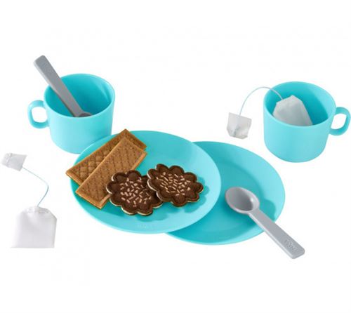 Haba vaisselle Tea Party junior 12 cm bleu 10 pièces