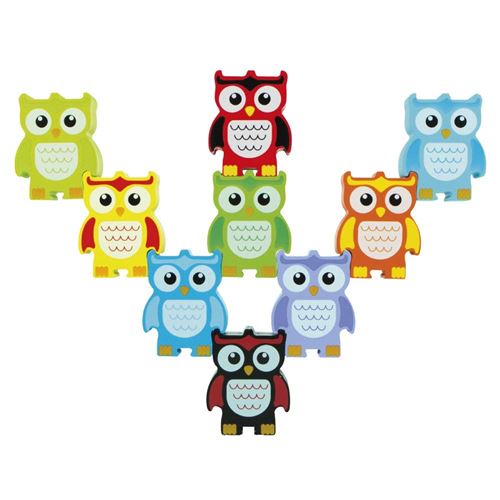 Colorbaby Jeu – Hiboux de bois naturel – 11 pièces (42740)