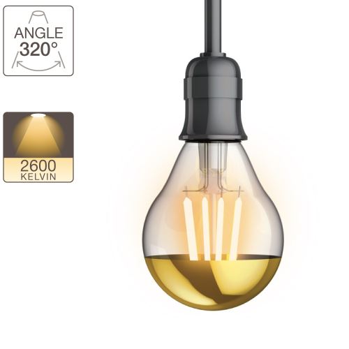 Ampoule LED A60 - culot E14 - vintage cover gold