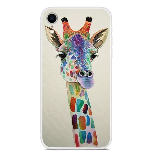 Coque en TPU Impression de patrons doux peinture girafe pour votre Apple iPhone XR 6.1 inch