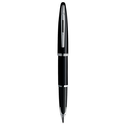 Stylo plume Car&egrave;ne Black Sea laqu&eacute; noir & palladium plume fine