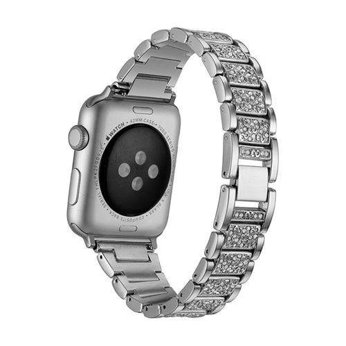 Bracelet en TPU s-motif de bande de diamants argent pour votre Apple Watch 3/2/1 38mm