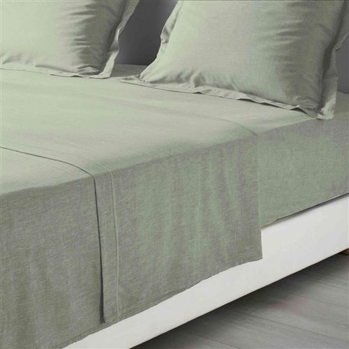 Drap plat polycoton Actually kaki 180x290 cm
