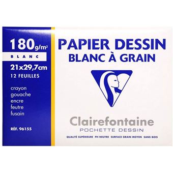 CLAIRFTN POCH 12 FEUIL DESSIN A4 180G