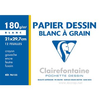 CLAIRFTN POCH 12 FEUIL DESSIN A4 180G