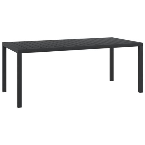 Vidaxl Noir Table De Jardin 185 X 90 X 74 Cm Aluminium Et Wpc