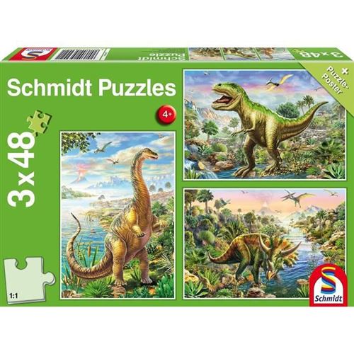 Generique Puzzle Enfant 3X48 Pieces - Aventure Avec Les Dinosaures - Schmidt And Spiele - Image 3