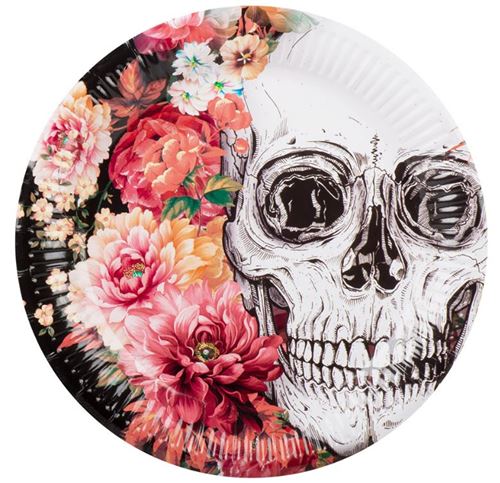 6 assiettes jour des morts 23 cm