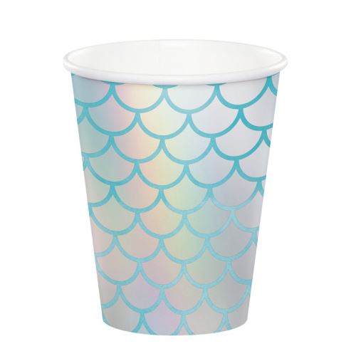 8 gobelets sirène irisés 256ml