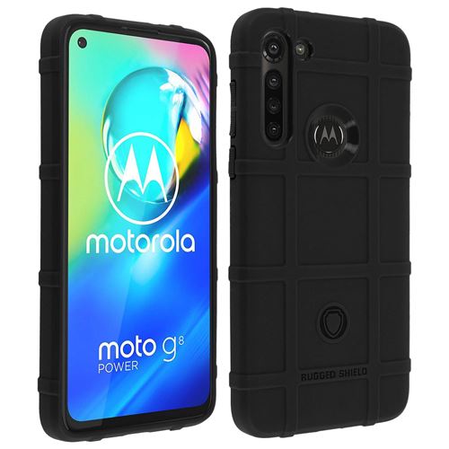 Coque pour Motorola Moto G8 Power Motif Carreaux Relief Renforcé Anti-trace Noir