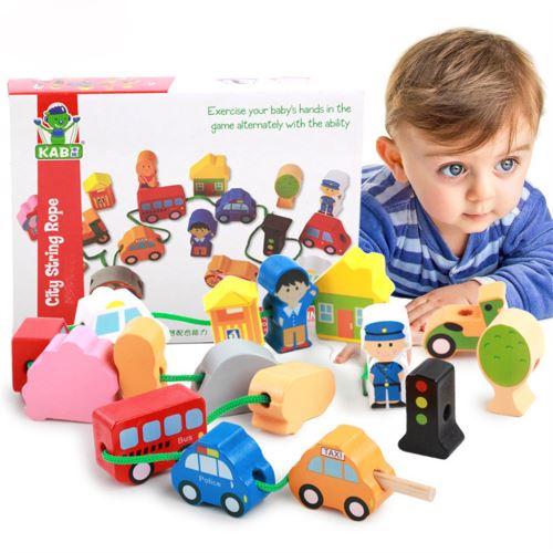 Blocs de construction pour enfants en bois Perles Puzzle Jigsaw jouet éducatif pour les enfants