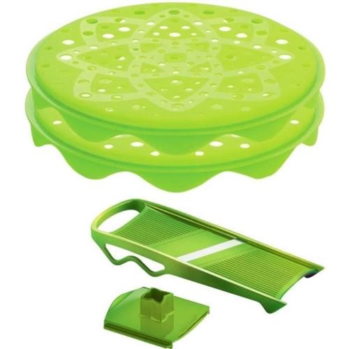Mastrad F64708 Topchips - Lot De 2 + Mandoline - Vert