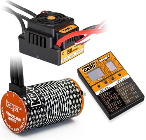 Combo Brushless ESC 150A + moteur 4274 2000KV + Carte de programmation Konect