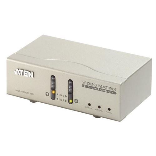 Matrice VGA 2 entrées 2 écrans + audio ATEN (VS-0202)