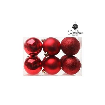 Boules De Noël Christmas Planet 5412 6 Cm 12 Uds Plastique Rouge