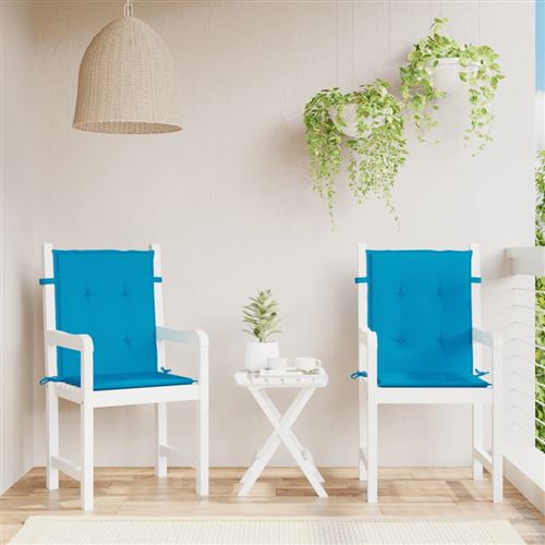 Vidaxl - Coussins de chaise de jardin 2 pcs Bleu 100 x 50 x 3 cm Bleu