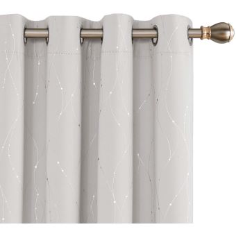 Deconovo Style Classic-David Lot De 2 Rideau Voilage, Avec Oeillets