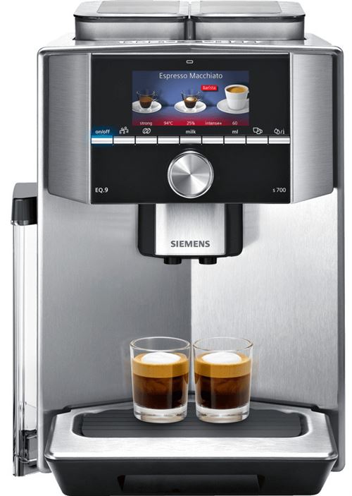 Siemens EQ.9 s700 TI907201RW - Machine à café automatique avec buse vapeur Cappuccino - 19 bar - acier inoxydable