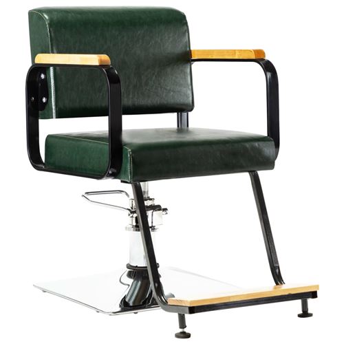 vidaXL Chaise de barbier professionnelle Vert Similicuir