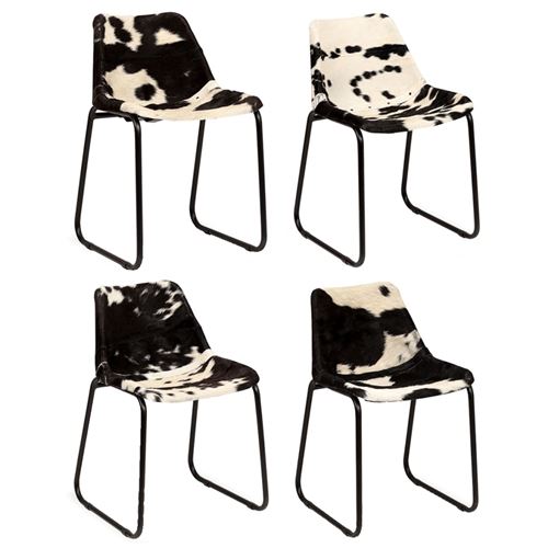 vidaXL Chaise de salle à manger 4 pcs Cuir véritable de chèvre