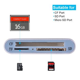 9€ sur Lecteur de carte SD USB 3.0 mémoire Micro TF CF Adaptateur fente  externe pour ordinateur portable PC AC1638 - Complément optique photo et  vidéo - Achat & prix