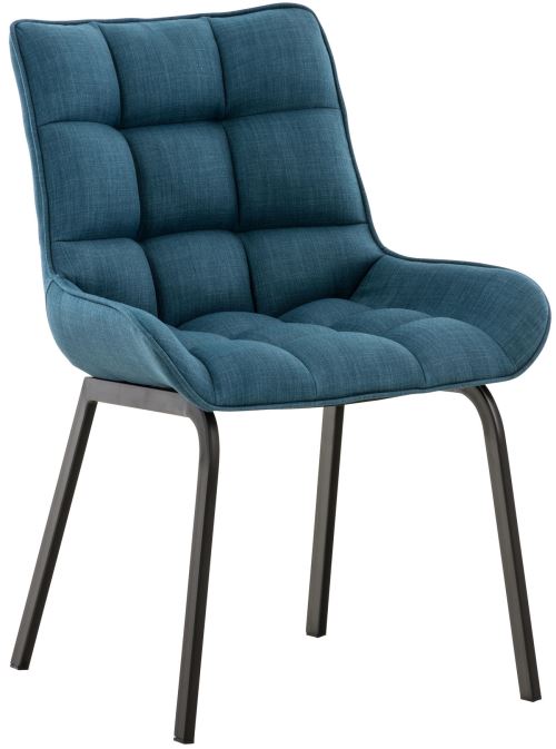 Chaise Saranda en Tissu avec Piètement en métal noir - Assise Bleu