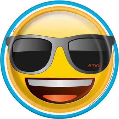 Emoji trop cool! Assiettes en papier de 9 Pouces [8 par paquet]