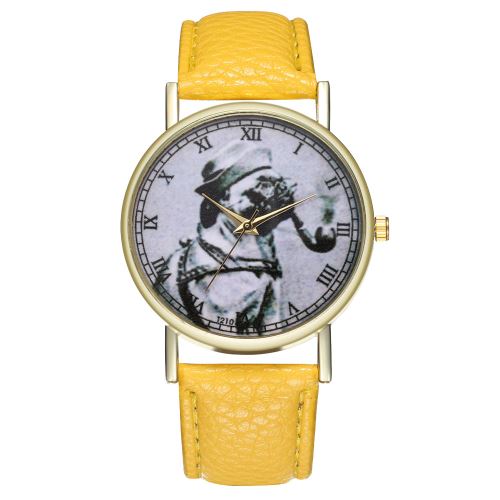 Montre Cigarette Chien Antique Montre Montre Femme Montre Tendance Quartz T210-Ajaune
