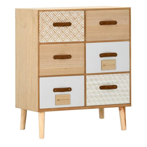 Buffet avec 6 tiroirs 60 x 30 x 75 cm Bois de pin massif