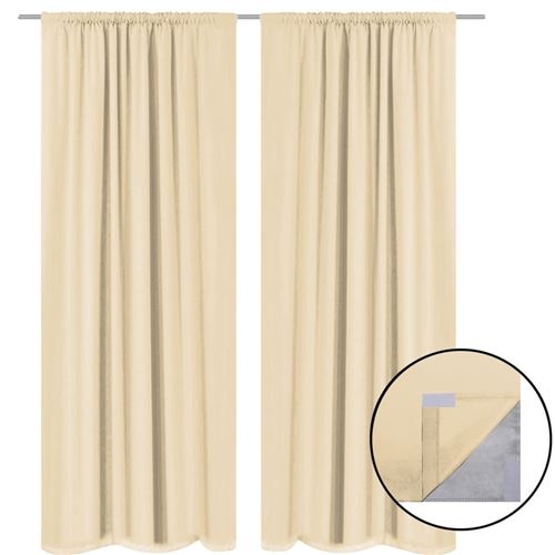 vidaXL Gordijnen verduisterend dubbellaags 140x245 cm beige 2 st