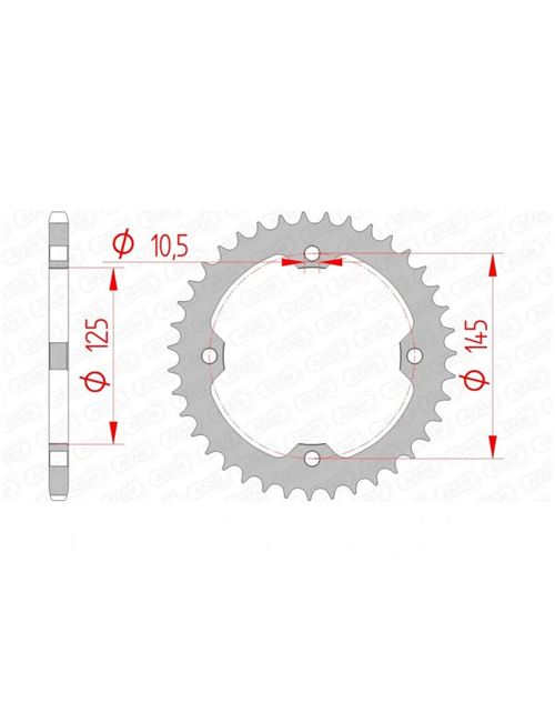 Couronne AFAM 40 dents acier standard pas 520 type 12407