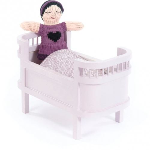 Smallstuff lit de poupée Rosaline en bois fait main 27,5 cm rose
