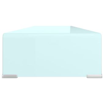 Meuble tv/ support pour moniteur 100 x 30 x 13 cm verre blanc