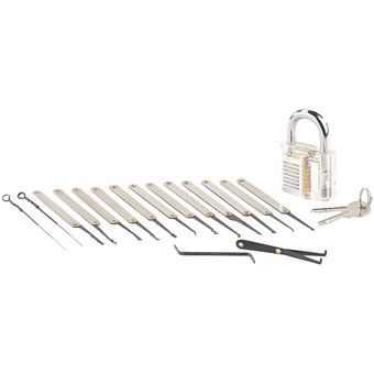 Kit De Crochetage De Serrure Professionnel - 8 Crochets + 4 Accessoires En L + étui En Cuir (acier Inoxydable, Pour Serrures Européennes)