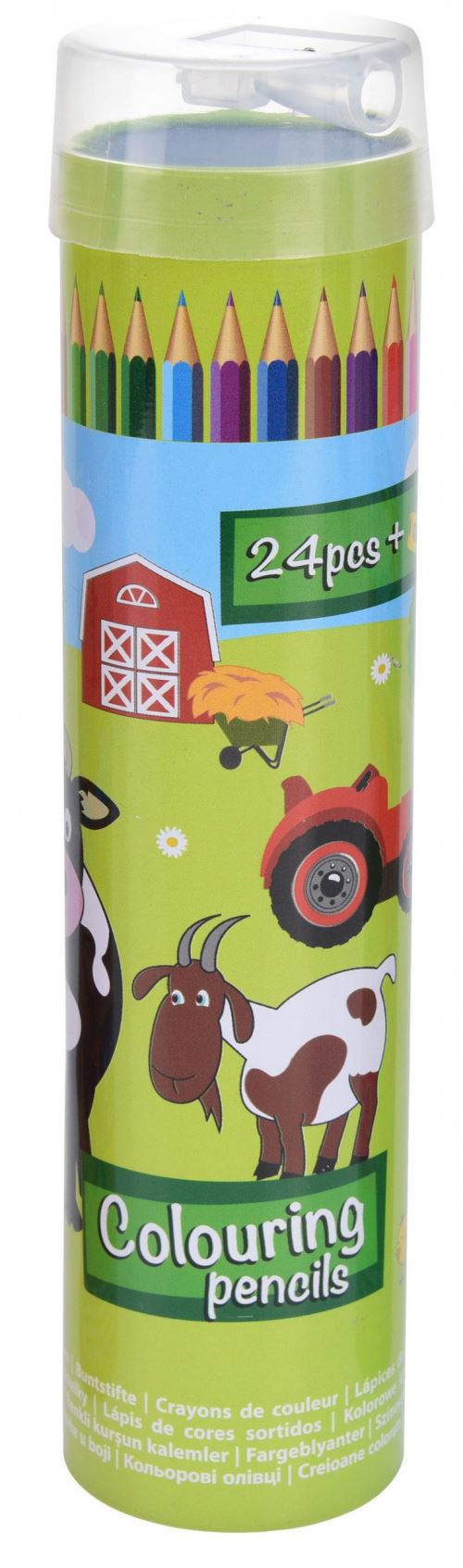 Free and Easy crayons de couleur en tube vert 24 pièces 18cm