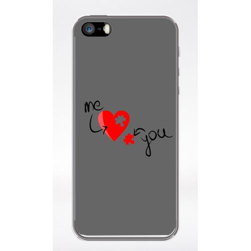 Coque Me Love You Gris Compatible Iphone 5 Transparent