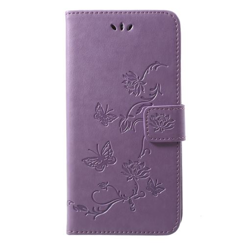 Etui en PU   fleur papillon violet clair pour Huawei P20 Pro