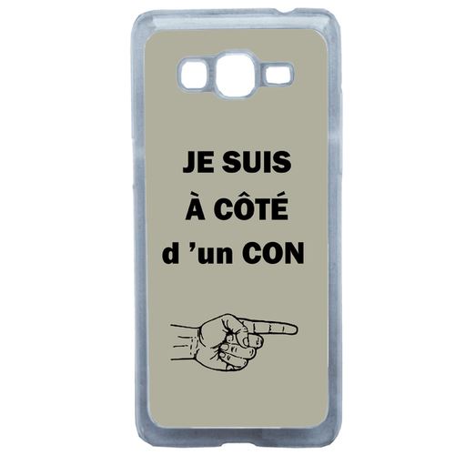 Coque Con Sur Fond Taupe Compatible Samsung Grand Prime Transparent