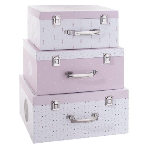 Lot de 3 malles de rangement My little box rose