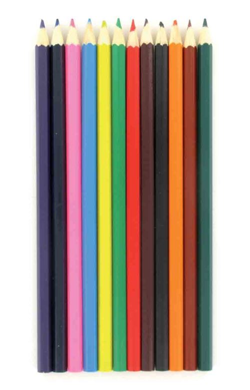 Crayons de couleur 12 pièces - megacrea