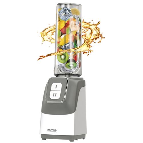 Smoothie Mini Blender, 2 Bouteilles Portables, 0,6 Litres, sans BPA, 2 Vitesses 350W MPM MBL-22