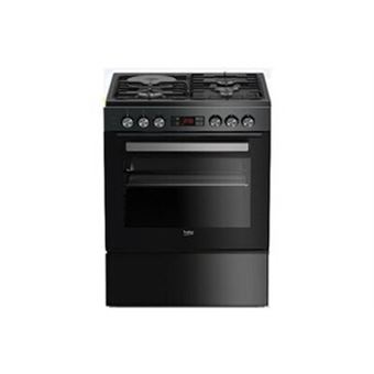 Cuisinière > 60 x 60 x 85 cm 3 Gaz + 1 Electrique Multifonction - Chaleur brassée Pyrolyse Litrage (L) : 66 Noir