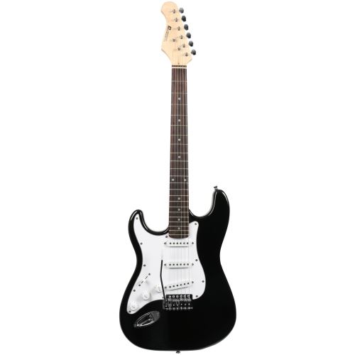 Dimavery ST-203 LH BK guitare électrique noire pour gaucher